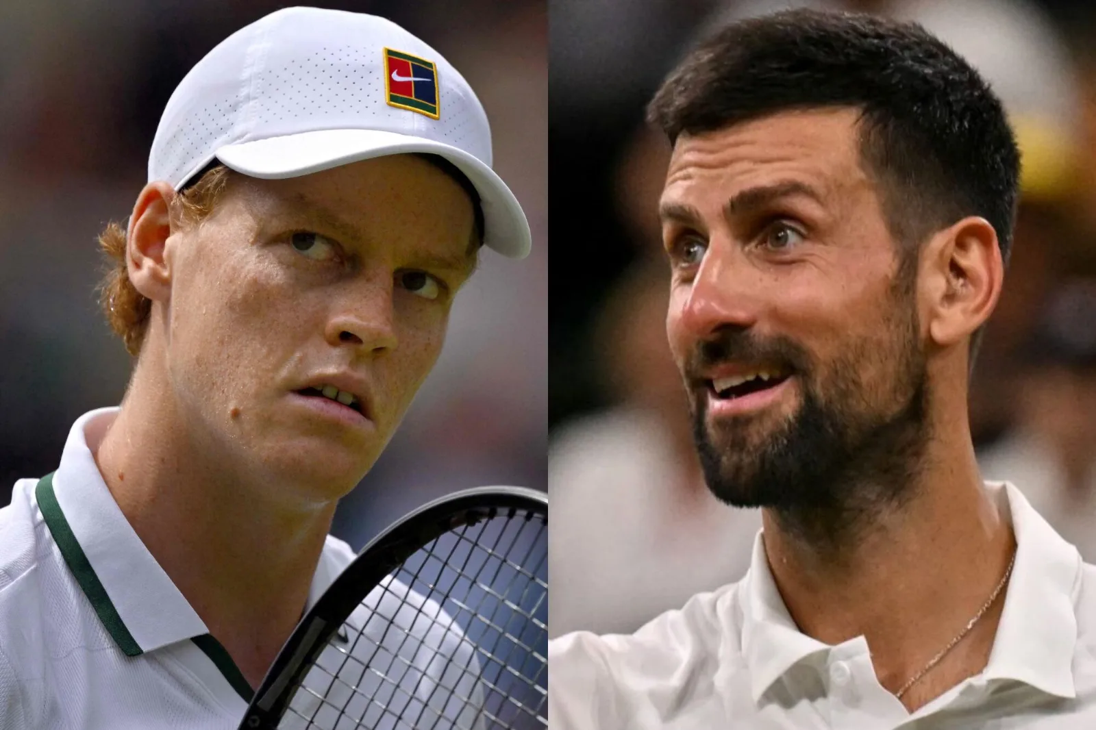 Tenistas en acción sobre el césped de Wimbledon con el marcador de semifinales