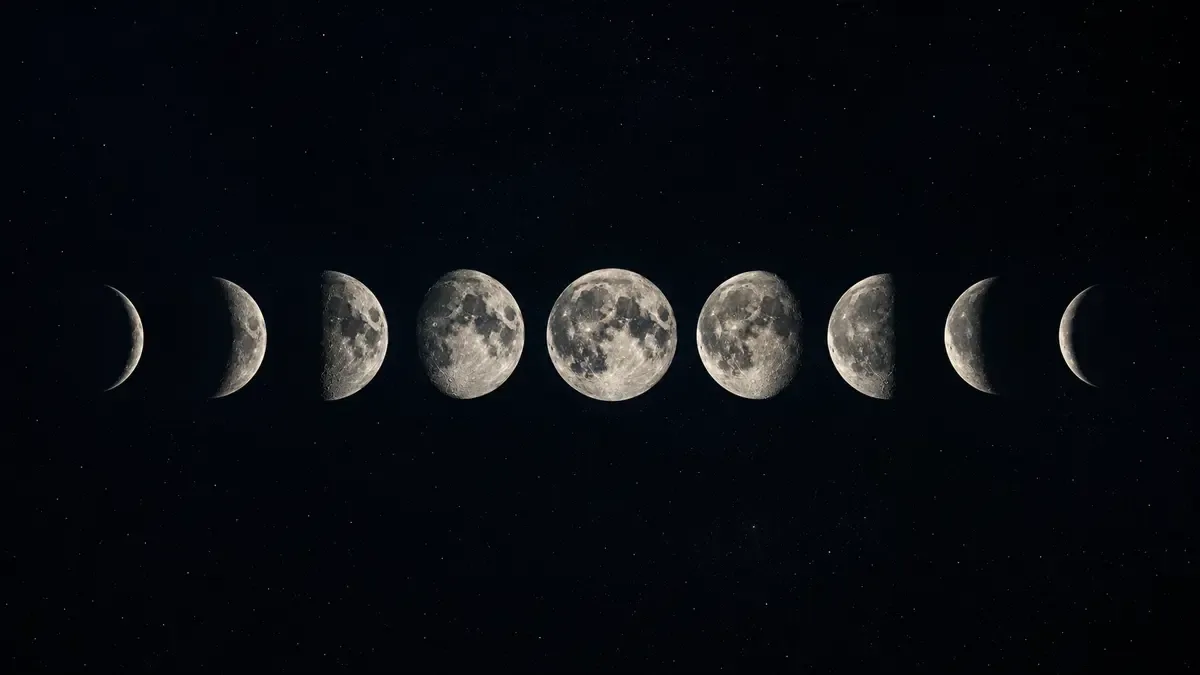 Fases de la Luna observadas en el cielo