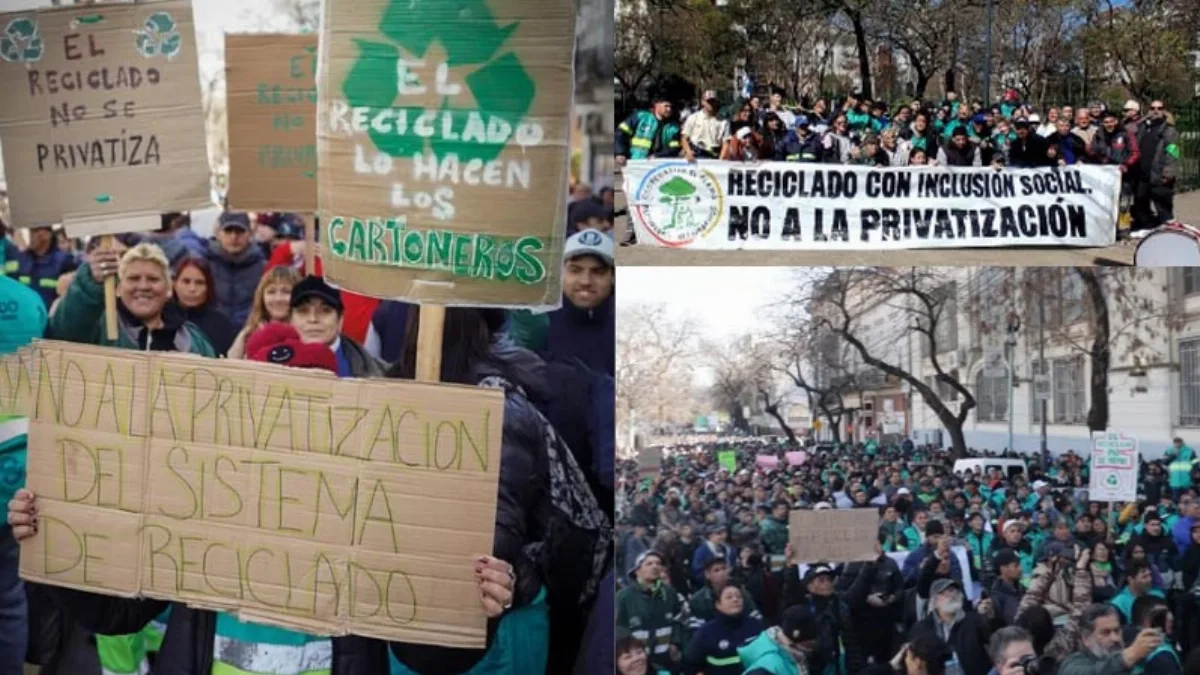 Miles de cartoneros marcharon a Balvanera contra la privatización del reciclado