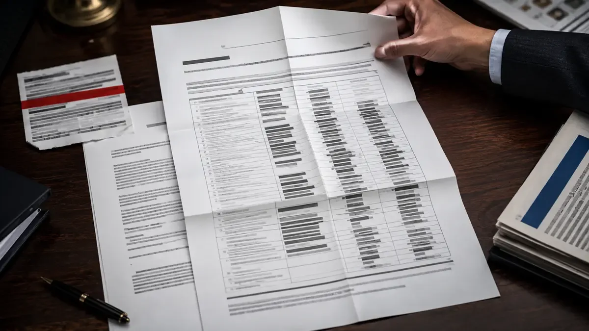 Captura recortada sobre un decreto completo mientras una mano despliega el anexo omitido