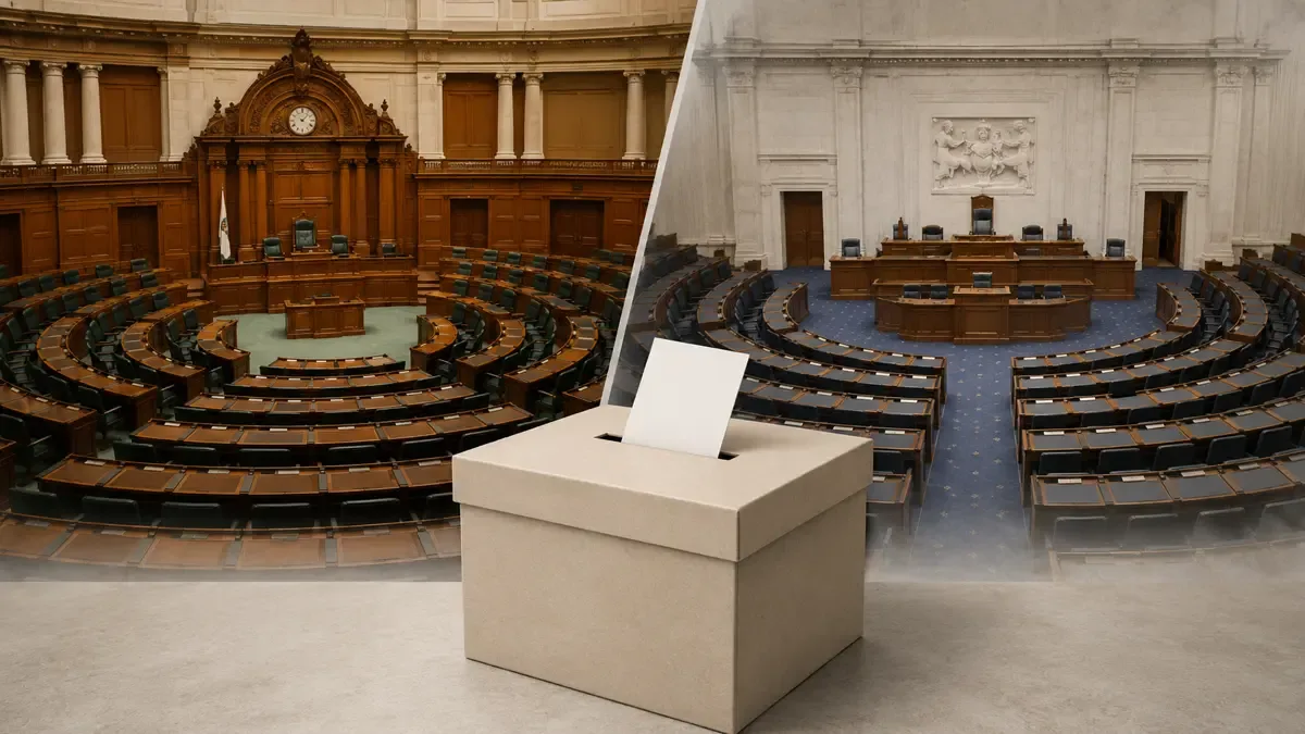 Ilustración de las dos cámaras legislativas argentinas