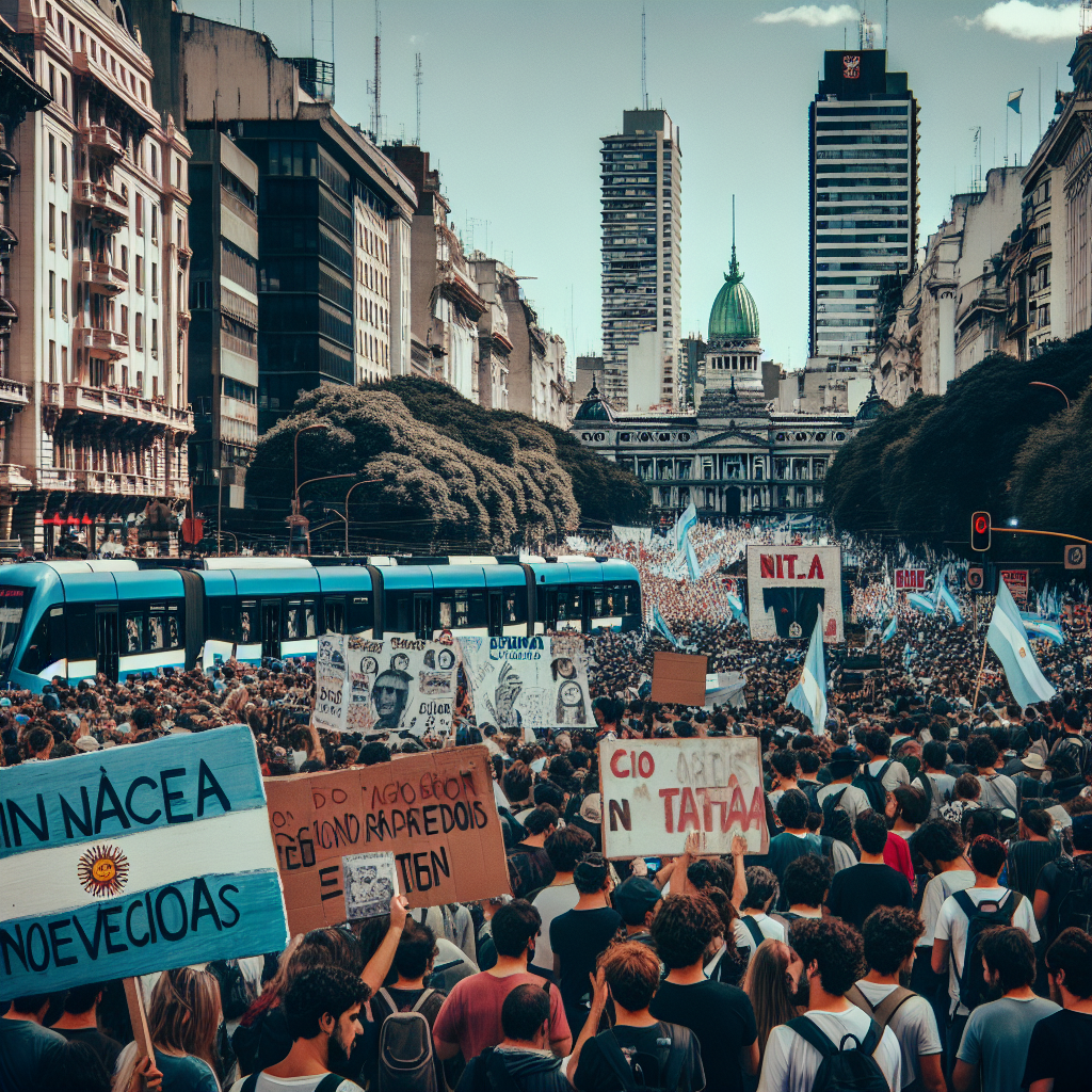 Paro nacional en Argentina contra reformas económicas de Milei: multitudes protestan y servicios básicos se paralizan.